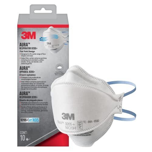 3M Aura Particulate N95, Lightweight, Three Panel Designed Respirator Helps Provide Comfortable And Convenient Respiratory Protection