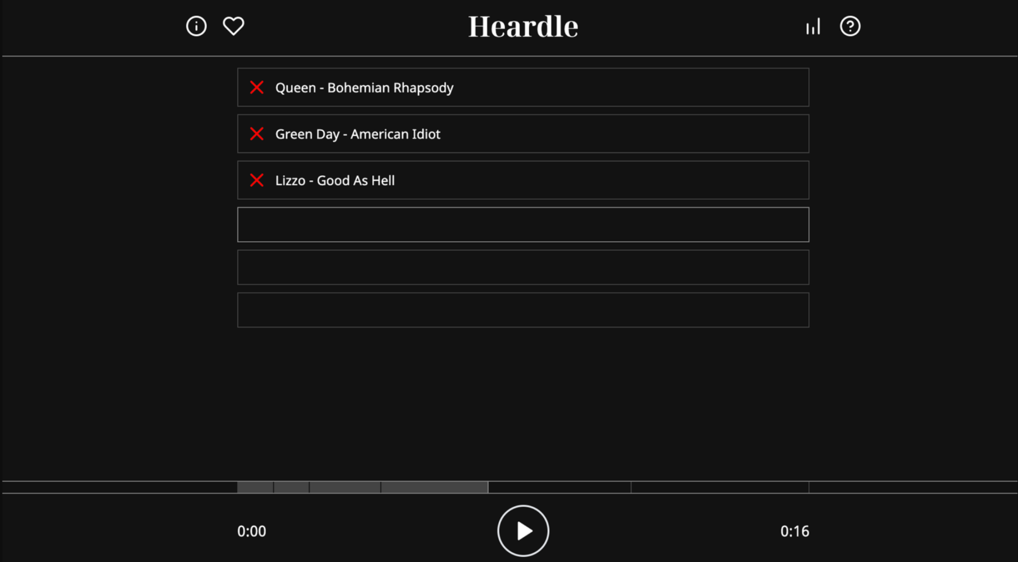 Heardle screenshot