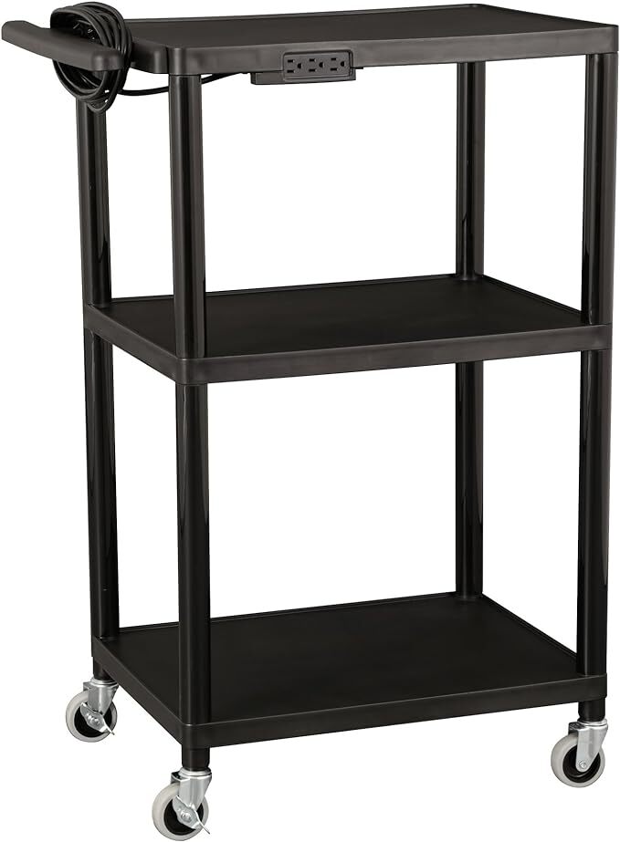 Norwood Commercial Furniture Mobile Utility AV Cart with Power Strip