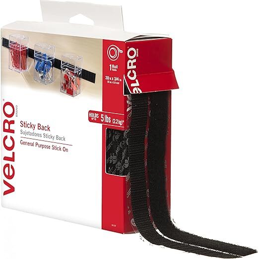 VELCRO Brand – 30 ft Sticky Back Hook and Loop Fasteners – Peel and Stick Permanent Adhesive Tape