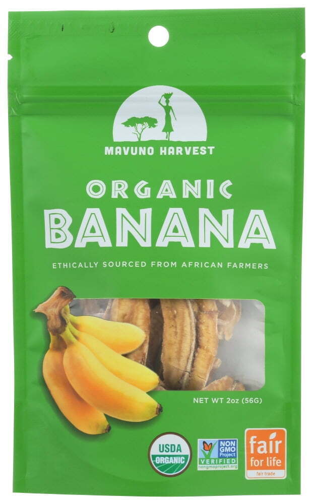 Mavuno Harvest Organic Dried Fruit, Banana, 2 Ozbag