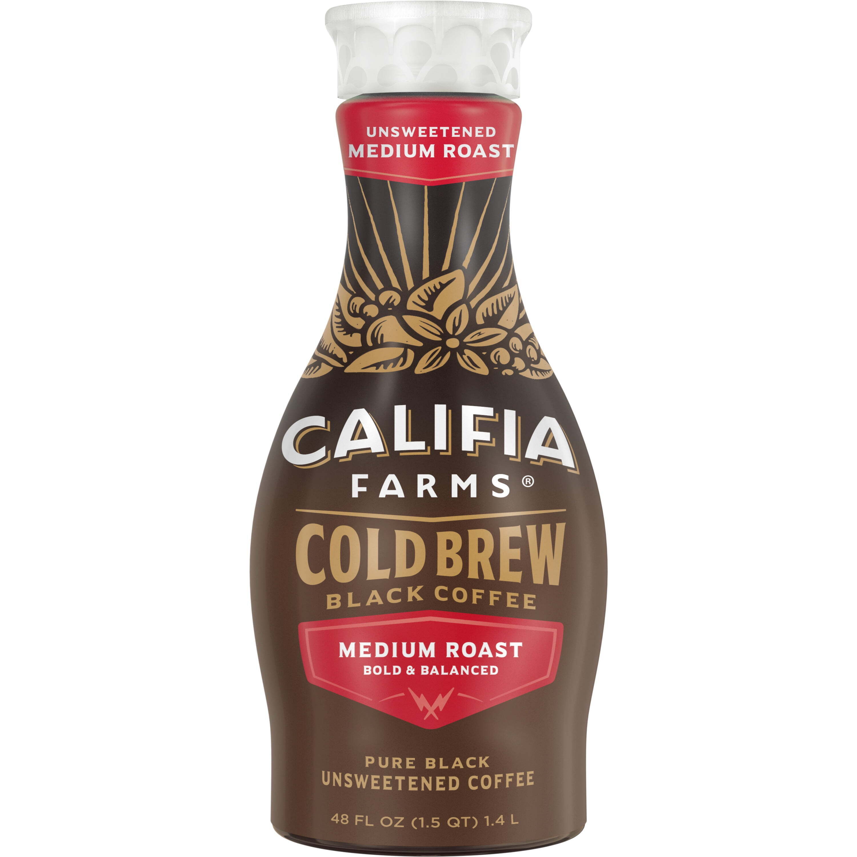 Califia Farms Pure Black Medium Roast Cold Brew Coffee 48 Fluid Ounces