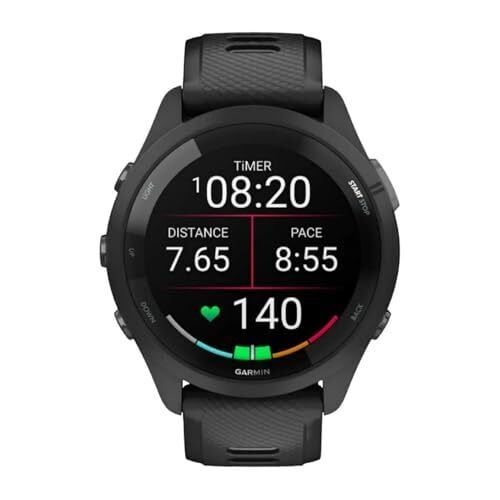 Garmin Forerunner 265 Running Smartwatch, Colorful AMOLED Display, Training Metrics and Recovery Insights, Black and Powder Gray