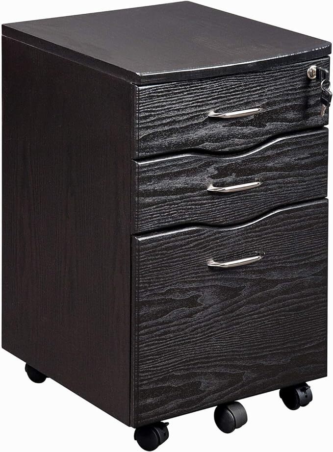 Techni Mobili Rolling Storage and File Cabinet, Espresso