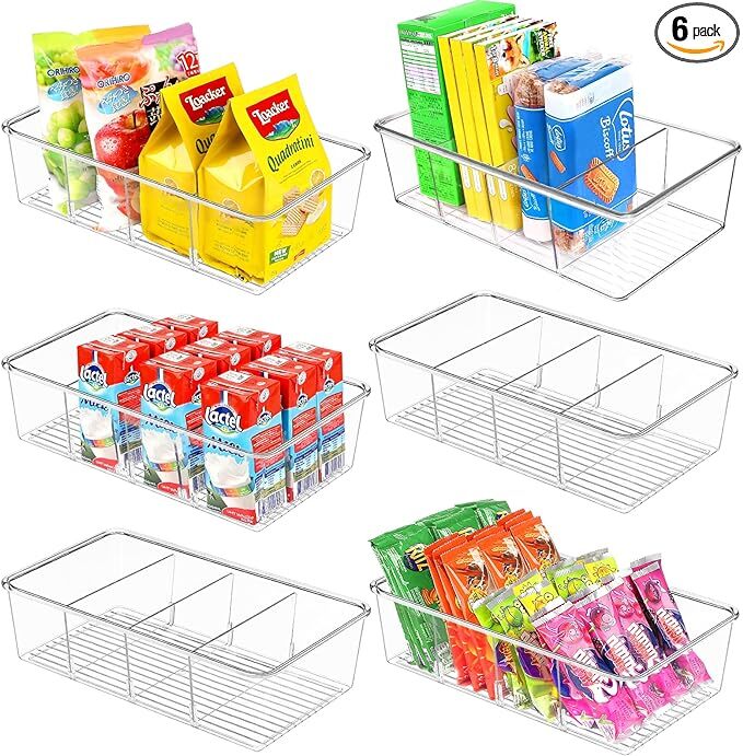 ZIZOTI 6 Pack Food Storage Organizer Bins