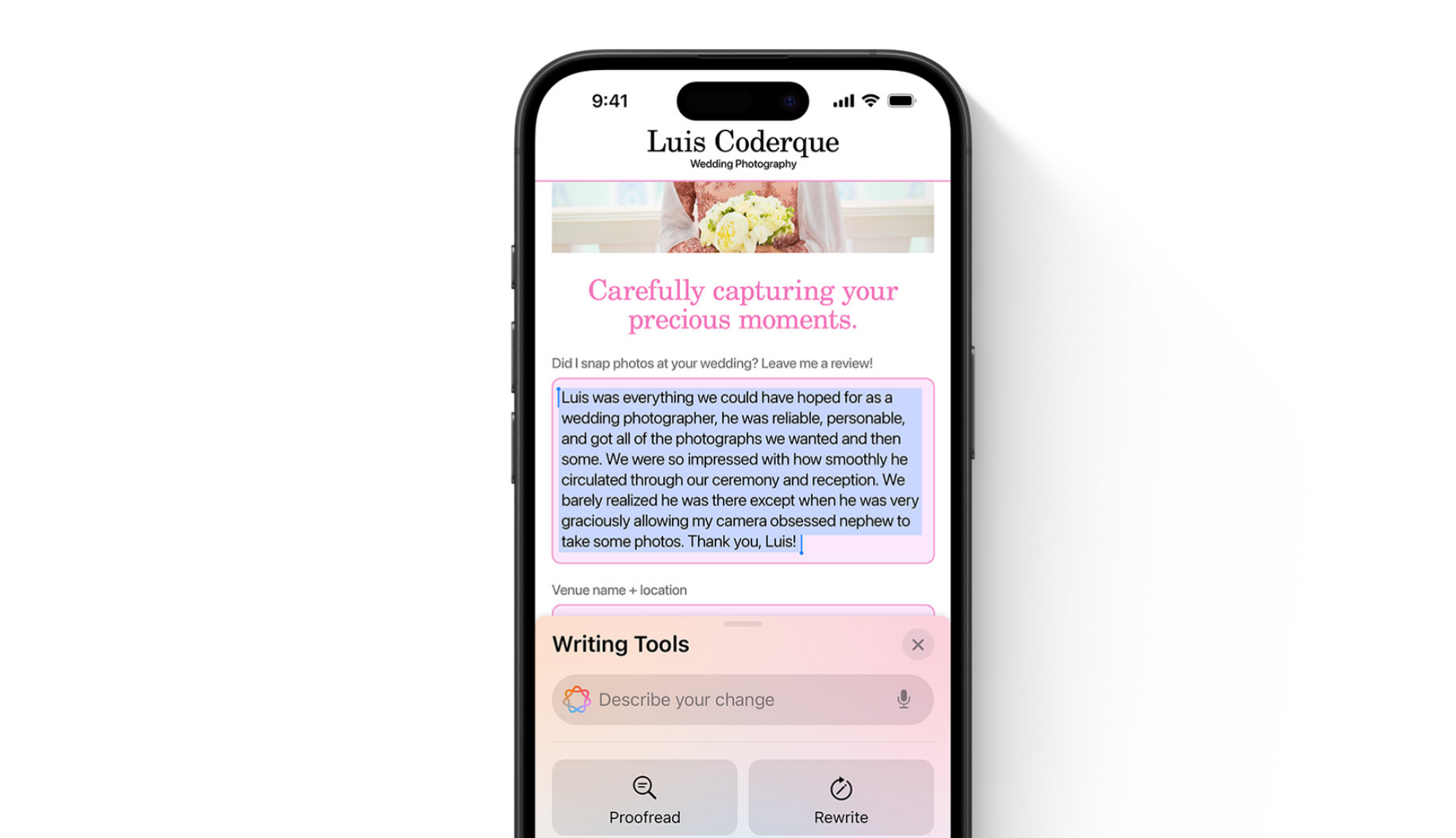 Writing Tools update on iOS 18.2