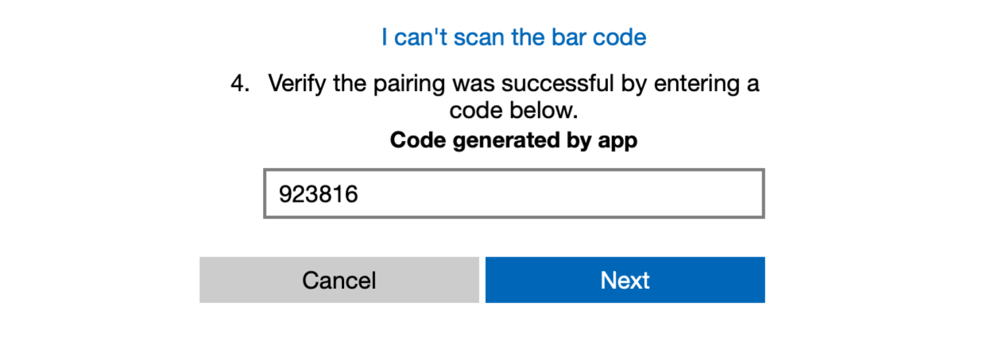 Paste the verification code in the text box.