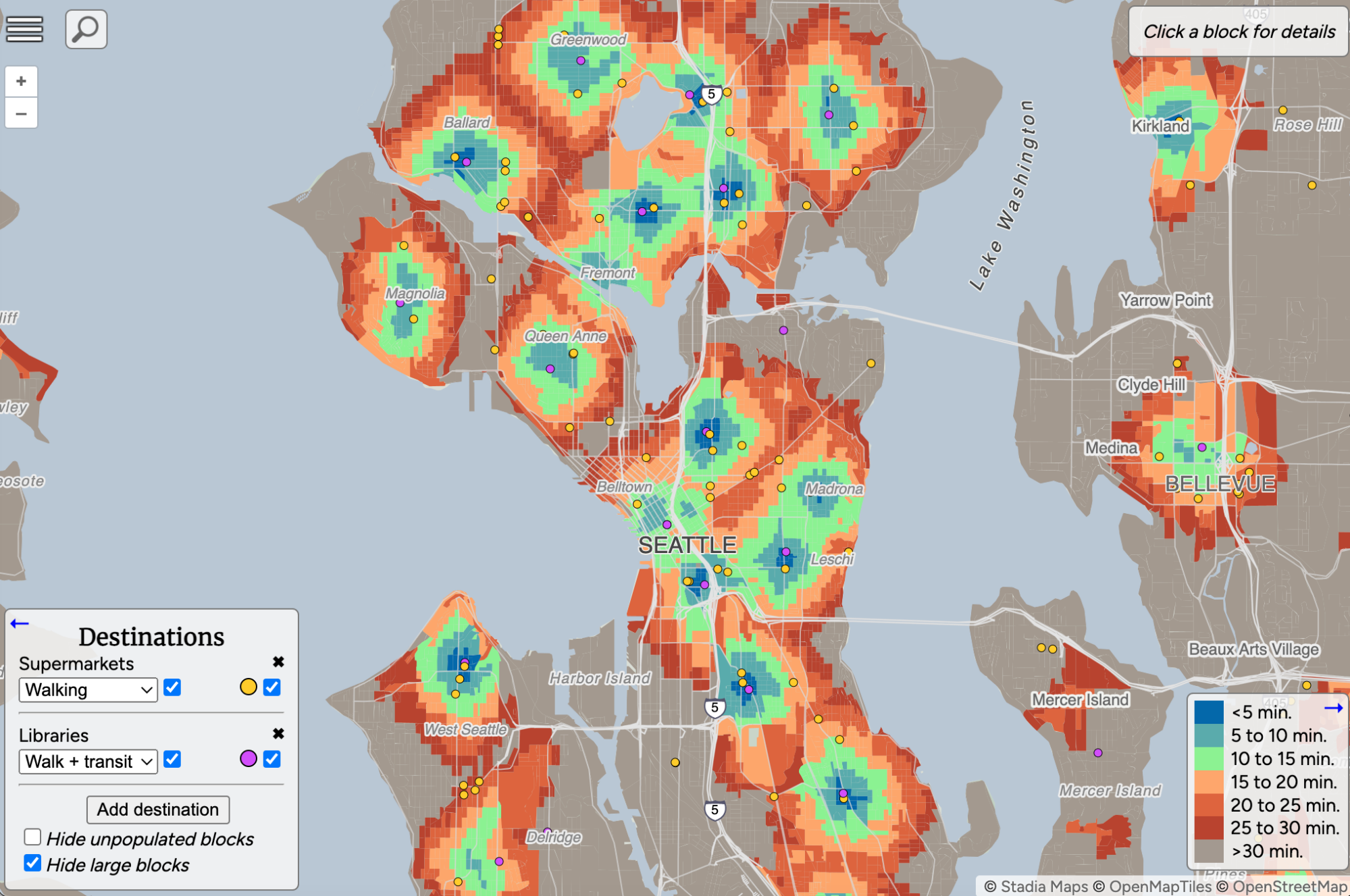 Close map Seattle