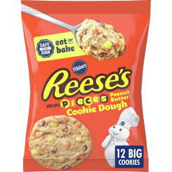 Pillsbury Ready To Bake Cookie Dough, Reese's Mini Pieces Peanut Butter, 12 Cookies, 16 oz