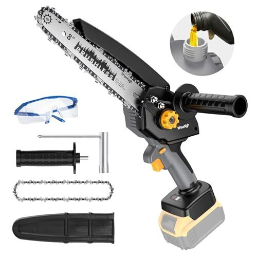 Mini Chainsaw Cordless For Dewalt 20V Max Battery, 8-inch Pruning Chainsaw With 2024 Upgrade Brushless Motor, Portable Power Mini Chainsaw For Garden, Household, Tree Branches (Battery Not Include)