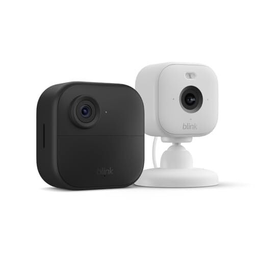 Blink Outdoor 4 + Blink Mini 2 — Smart security cameras, two-way talk, HD live view, motion detection, set up in minutes, Works with Alexa — 1 camera system + Mini 2 (White)